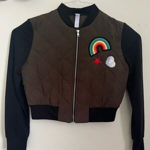 Black and Green Jacket with Rainbow Patch Girl 7
